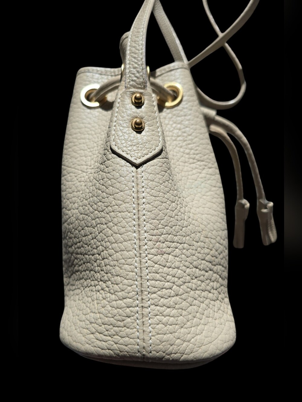 Vintage Dooney & Bourke AWL Bone Mini Drawstring Bucket Shoulder Bag EUC - Picture 10 of 16